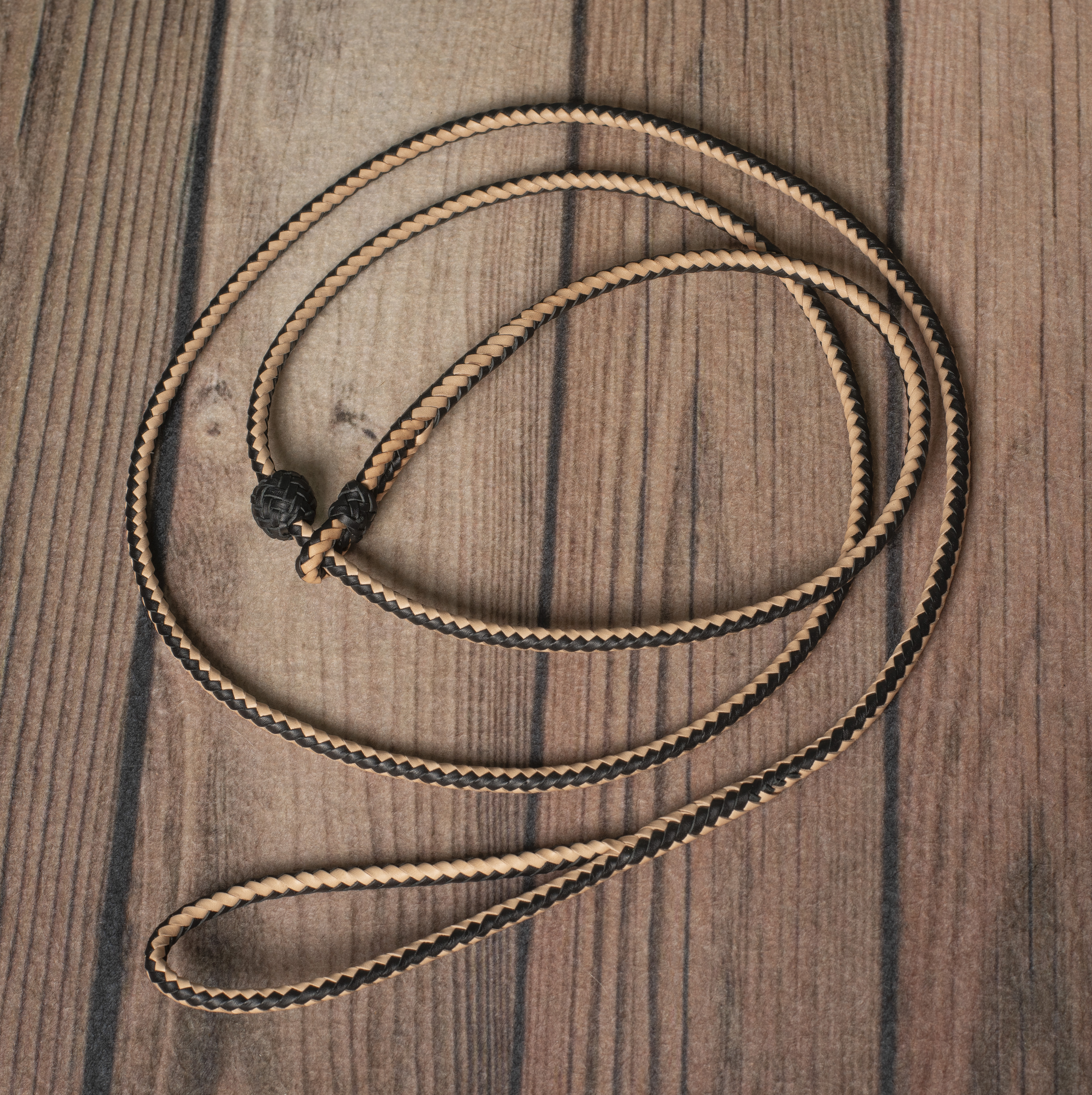  8 strands - black and natural tan 