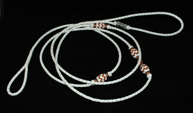  4 strands - white with brown accents 